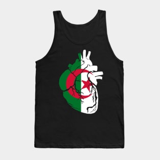 Anatomical heart design, Algeria flag Tank Top